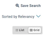 save search, sort, view in list/grid