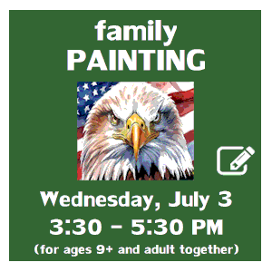 image tile FAMILY PAINTING: PATRIOTIC PAINT-BY-NUMBERS (ages 9+ and a parent or guardian) - Wednesday, July 3 from 3:30 - 5:30 PM, Spaces limited; registration required. Click here to register