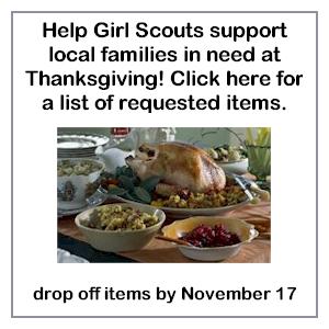 image tile GIRL SCOUTS THANKSGIVING FOOD DRIVE, click here for details