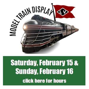 image tile MODEL TRAIN DISPLAY (all ages) - Saturday, February 15 from 9:00 AM - 4:45 PM, and Sunday, February 15 from 1:00 - 4:45 PM. NOTE: Exhibit will be closed 12 - 1 PM on Friday & Saturday. Registration is not required